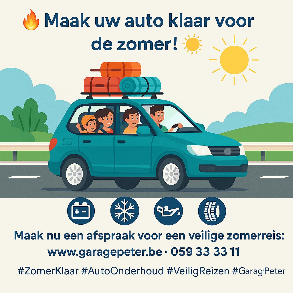 zomer check up wagen om op reis te gaan garage peter bredene